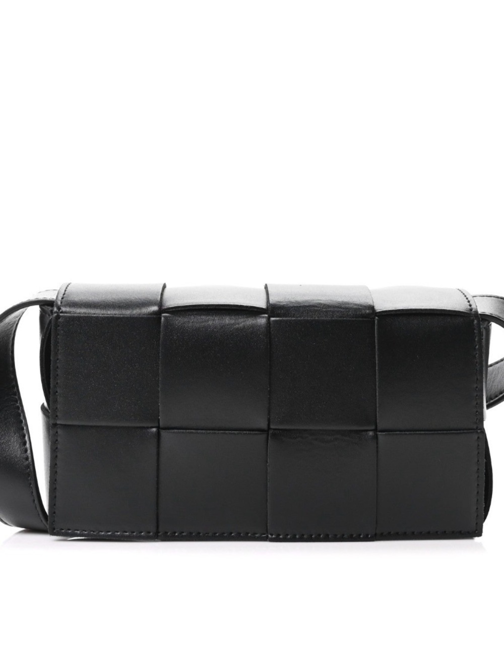Bottega Veneta Black Intrecciato Woven Leather Crossbody